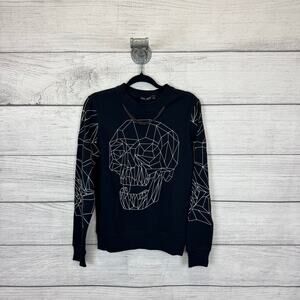 Antony Morato Men's Black White Skull Graphic Sweatshirt Size Small